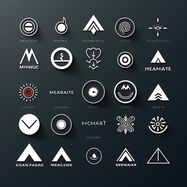 Foto colección de logotipos vectoriales de diseño plano minimalista para marcas