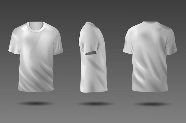 Una colección de maquetas de camisetas en diseño 3D realista Una imagen en blanco y negro de una camiseta blanca