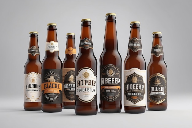 Colección de maquillas de botellas de cerveza