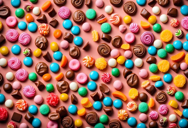 Foto colección mixta de dulces de colores