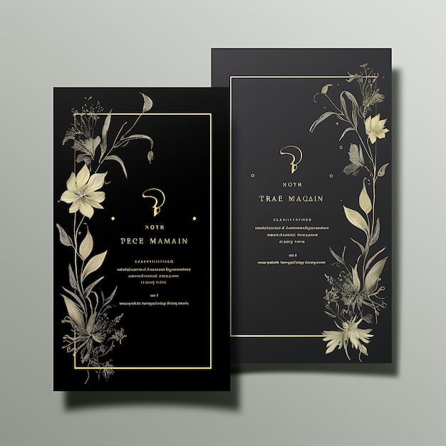 Colección Moderna Monograma Tarjeta de invitación de boda Forma cuadrada Matte B Diseño de la idea de la ilustración