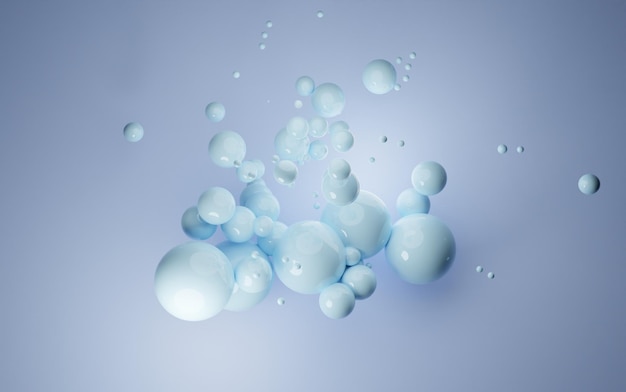 Colección de papel tapiz de fondo azul con esferas brillantes Imagen renderizada 3D con textura ideal para imágenes de marketing y redes sociales Espacio mínimo de copia de lienzo para texto e imágenes