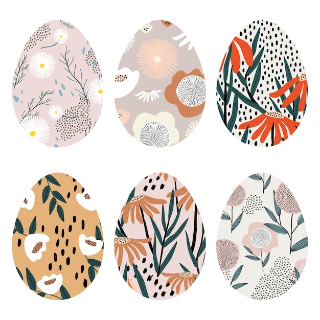 Colección de patrones de huevos de Pascua png transparente