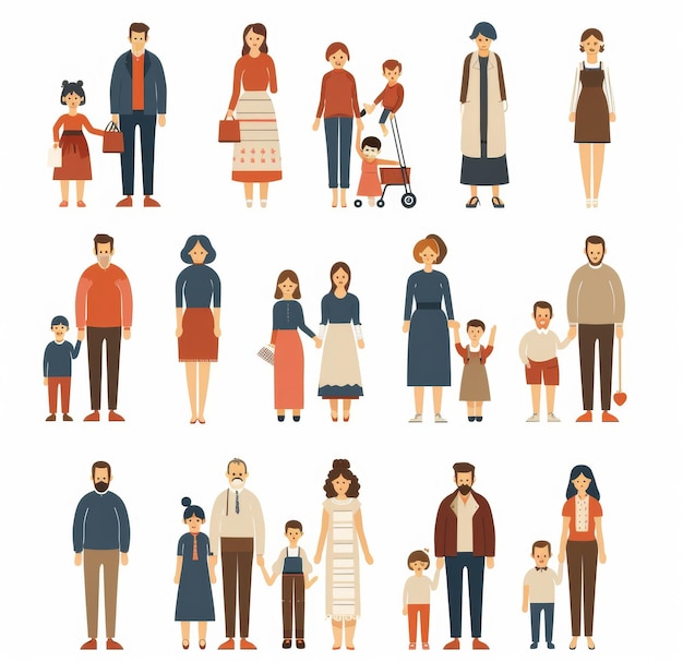 una colección de personas de la familia de los pueblos