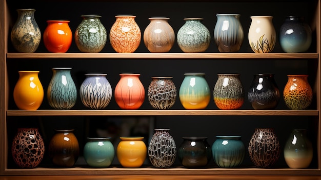 Colección de piezas de cerámica únicas y artesanales Generative Ai