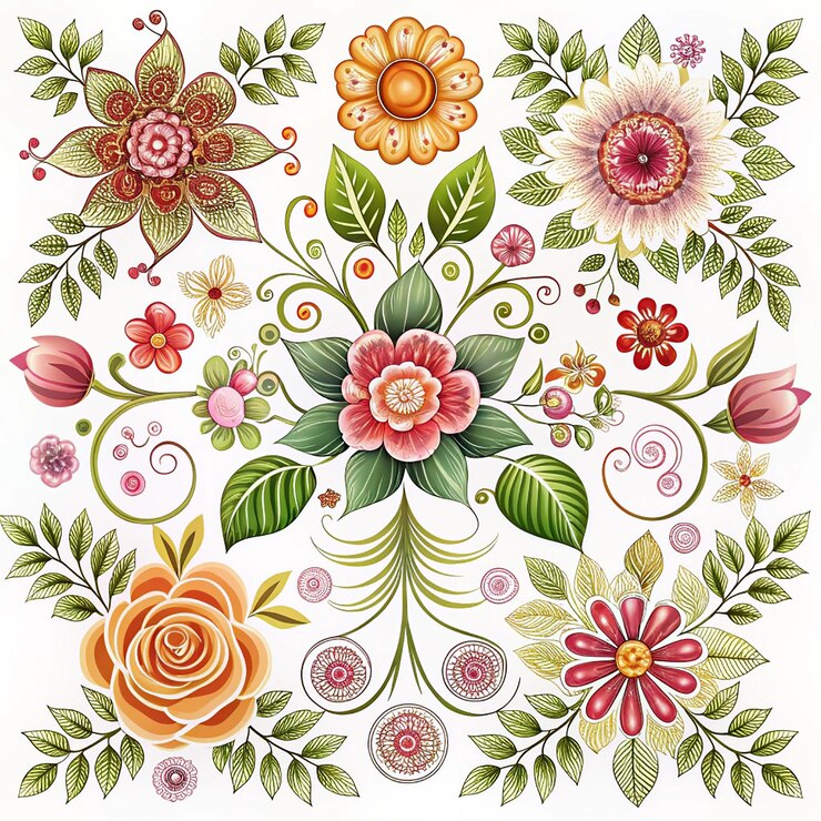 Colección de plantas florales