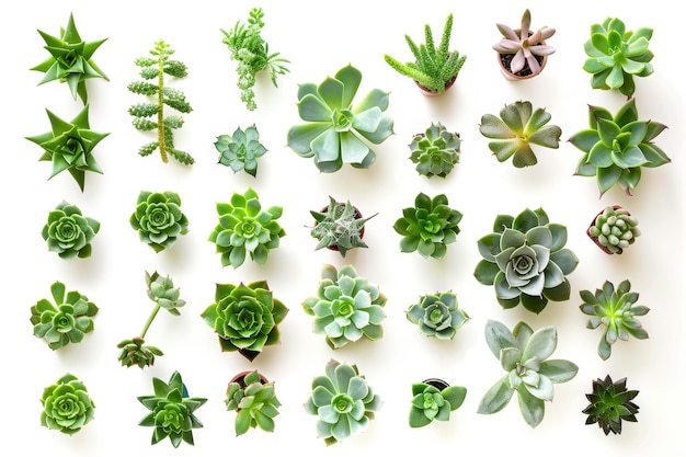 Una colección de plantas en macetas de varias formas y tamaños