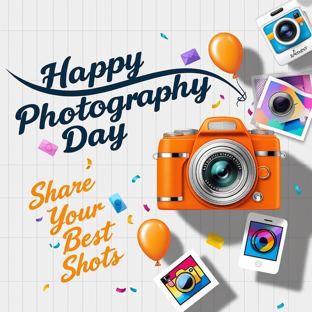 Colección de publicaciones de Instagram del Día Mundial de la Fotografía dibujado a mano