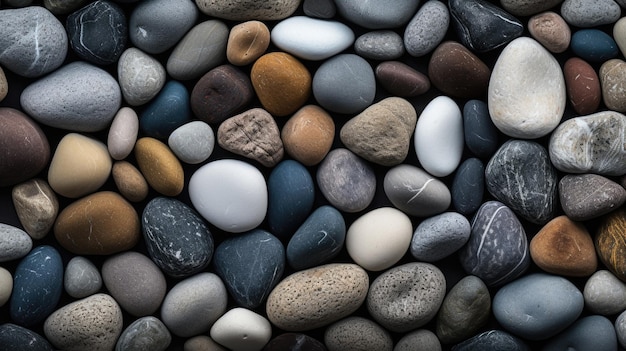 una colección de rocas de colores de la colección de roces.