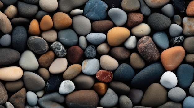 una colección de rocas coloridas de la colección de rocas.