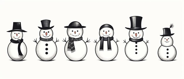 La colección de ropa de muñeco de nieve con un tema de invierno Recurso sobre el invierno y la Navidad Ai generativo