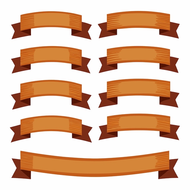 una colección de señales de madera con las palabras el número en ellos