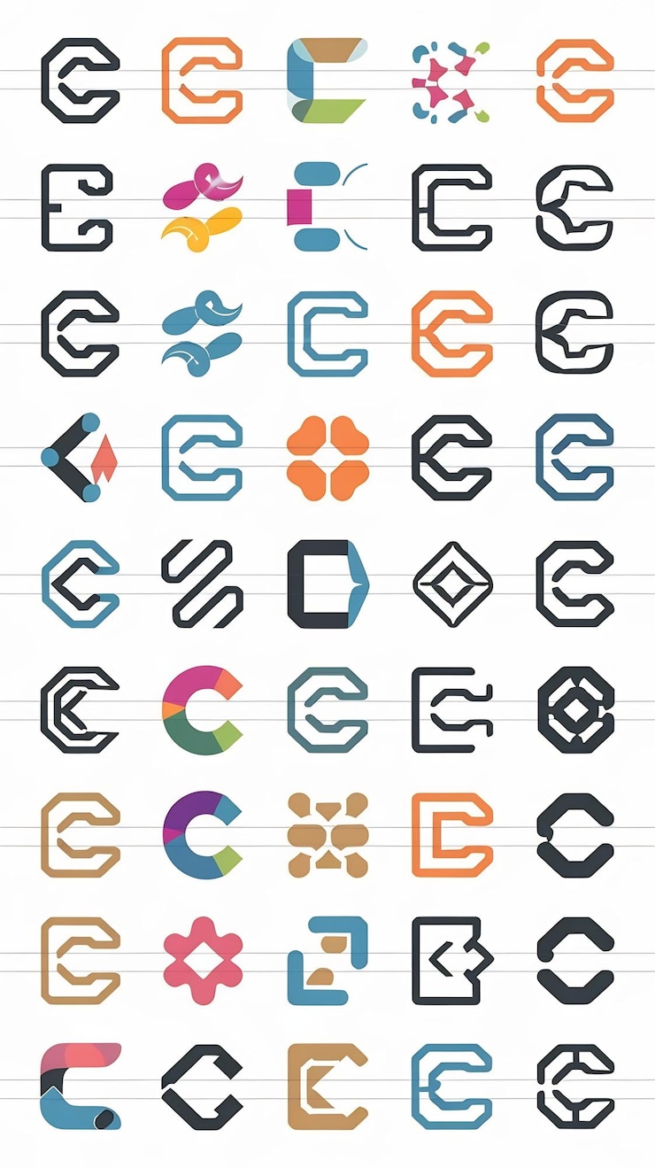 Foto colección de signos de diseño vectorial de iconos de la letra c del logotipo