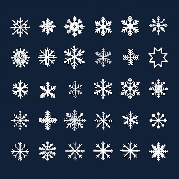 Foto colección snowflake vector de fondo oscuro con el estilo de paula scher