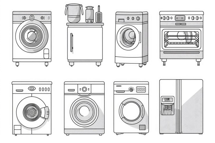 Foto una colección de varios aparatos y aparatos de cocina perfecto para mostrar diseños modernos de cocina o ilustrar conceptos de cocina y horneado