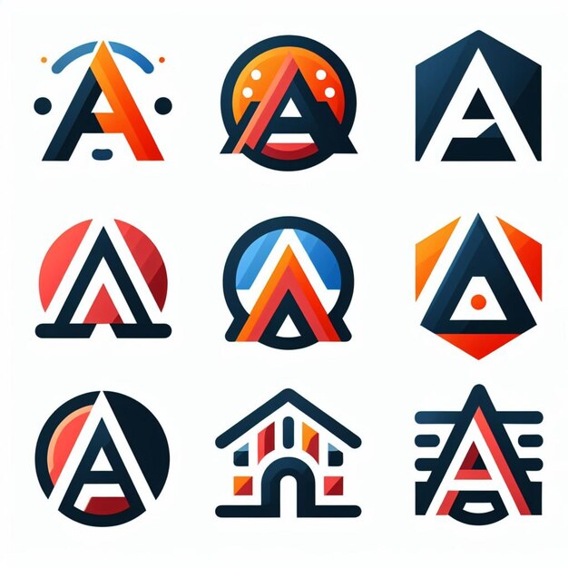 Foto colección vectorial de logotipo de la letra a en estilo moderno