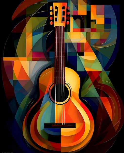 Foto colección vectorial de música colorida clipart de guitarra símbolos musicales y más