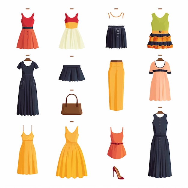una colección de vestidos de la marca de moda una de las cuales se llama la marca de la misma