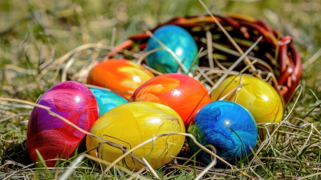 Colección vibrante de huevos de Pascua para decoraciones festivas