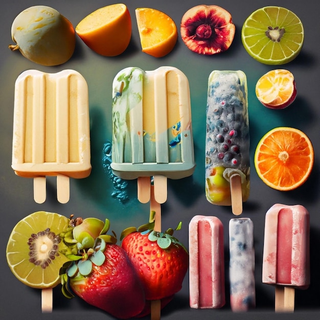 Foto colecciones de íconos y letreros de helados