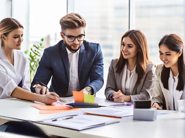 Colegas de trabalho a conversar.