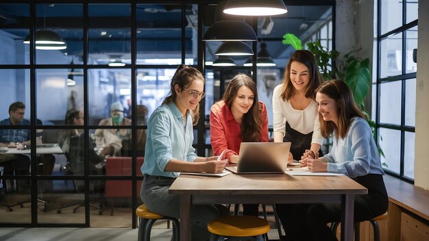 Colegas que trabajan en un espacio de coworking