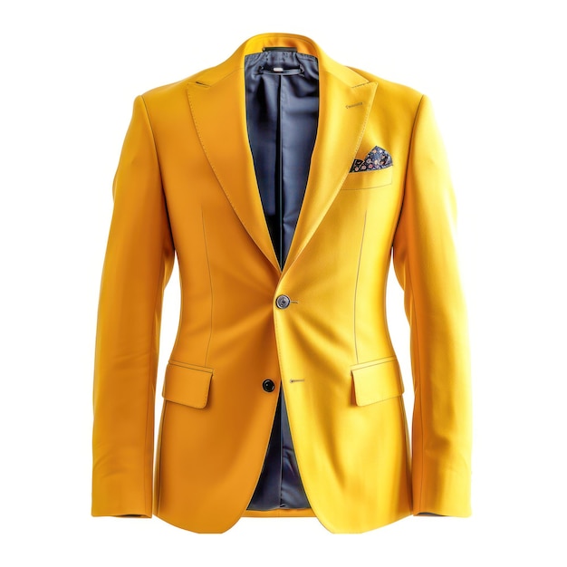 Colete amarelo de estilo de negócios sem homem isolado em um fundo branco ia generativa