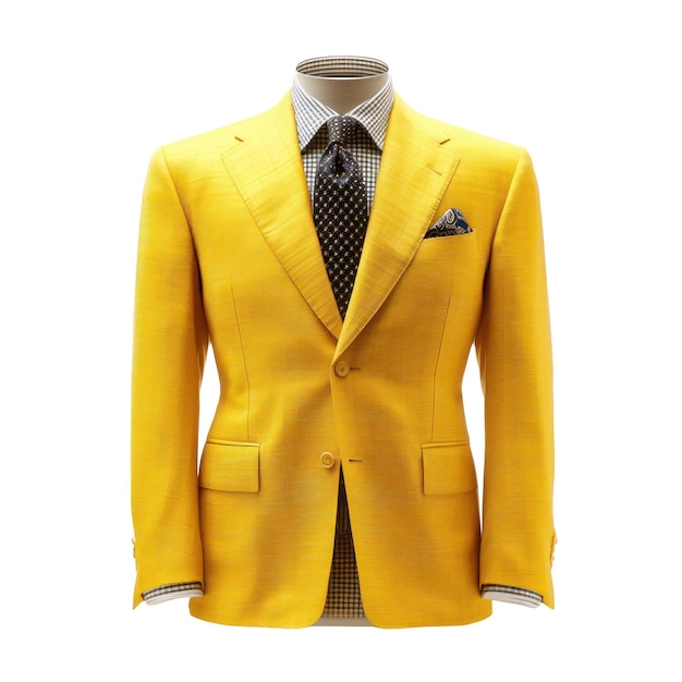 Colete amarelo de estilo de negócios sem homem isolado em um fundo branco IA generativa