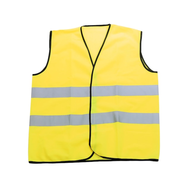 Colete amarelo isolado em preto