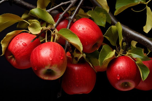 Colheita Carmesim Uma visão cativante de maçãs vermelhas na árvore ar 32