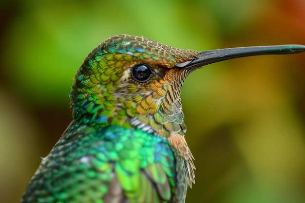 El colibrí se alza en la rama de un árbol