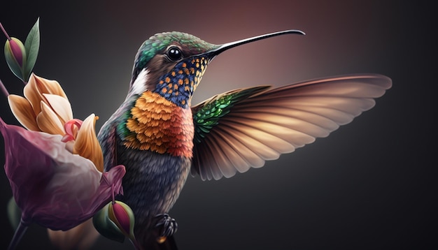 Un colibrí colorido