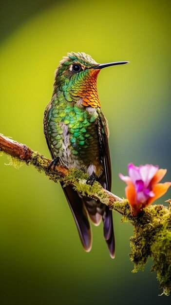 Foto colibri de cauda castanha