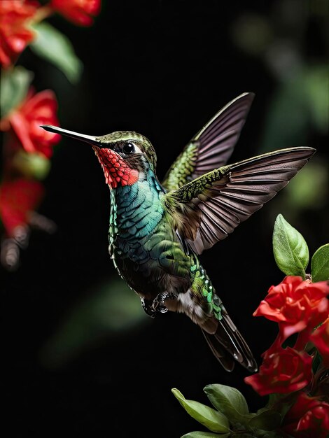 Foto colibri de garganta rubia archilochus colubris