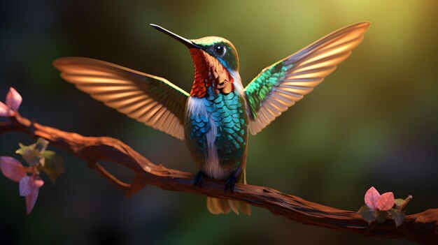 Foto colibrí en la naturaleza