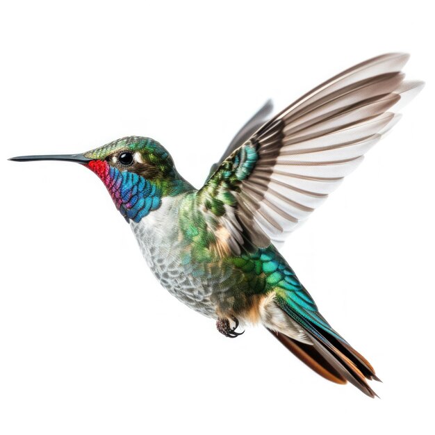 Colibrí de pico ancho azul vívido aislado Ilustración AI GenerativexA
