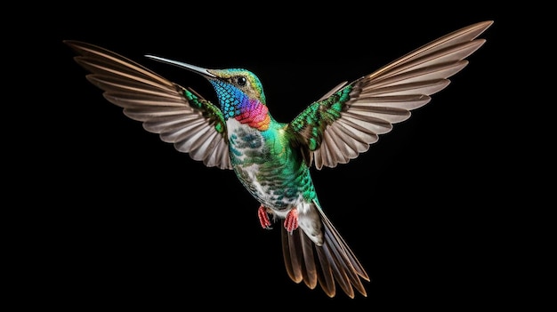 colibrí de pico ancho en un fondo blanco puro