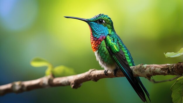 El colibrí de pico ancho en la naturaleza