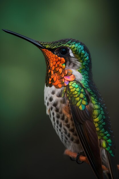 Un colibrí se sienta en una flor en el desierto