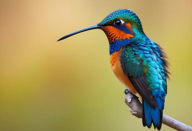 Foto un colibrí vibrante