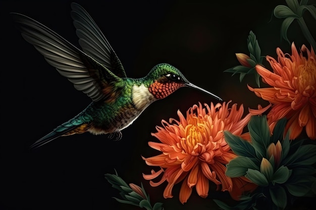 colibrí volar