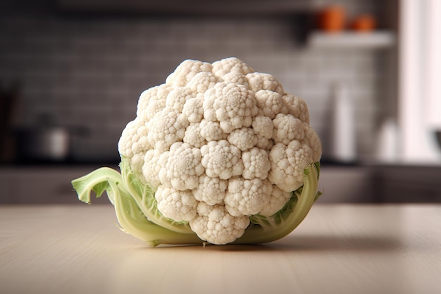 coliflor fresco en la mesa