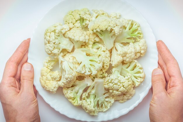 Coliflor en un plato