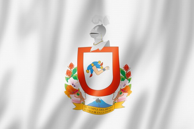 Colima State Flag, Mexiko wehende Bannersammlung. 3D-Darstellung