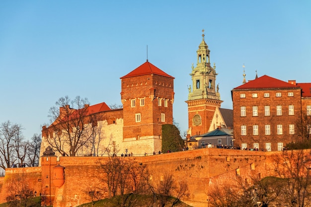 Colina de Wawel con castillo real en Cracovia