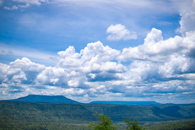 Colinas y cielo en verano