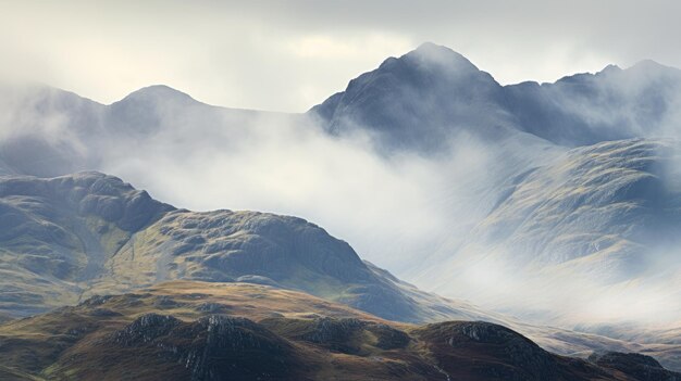 Colinas Cuillin ocultas en la niebla