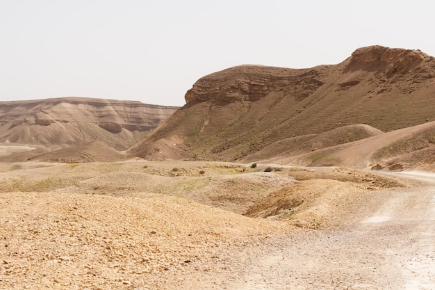 Colinas y rocas en el desierto de Judea en Israel