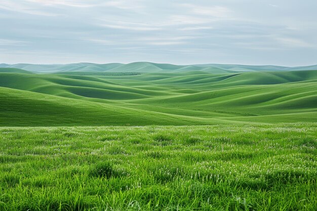 Colinas verdes bajo un cielo azul