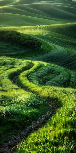 Colinas verdes no campo